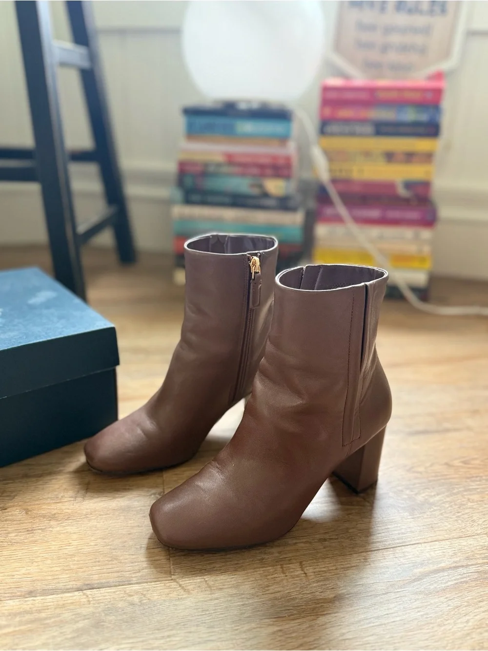 Cole Haan Valley Leather Ankle Booties - Chestnut/Light Brown